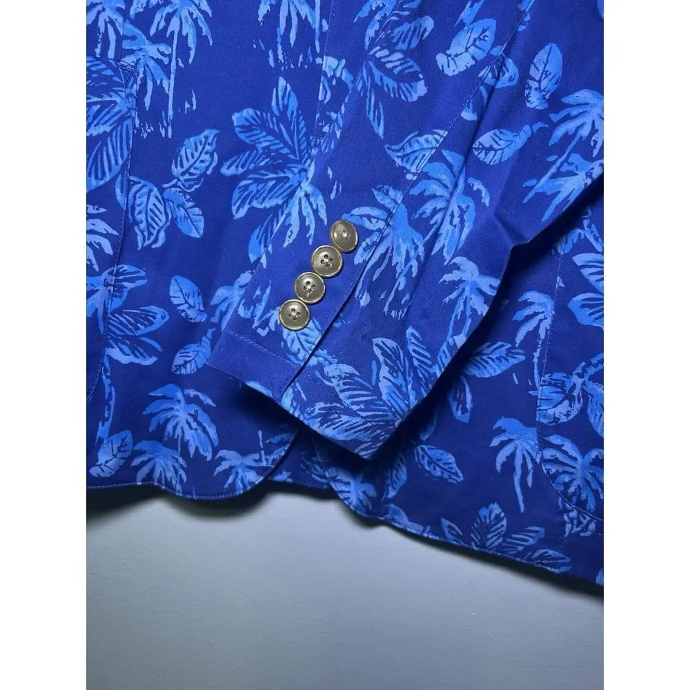 J. McLaughlin Libson Kona Palms Sport‎ Coat Stretch Blue Men's 46